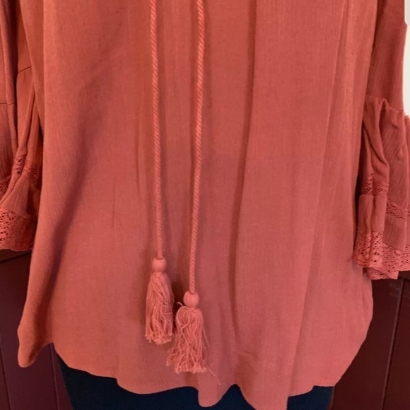 Socialite Womens Blouse Size Medium Orange - Picture 3 of 7